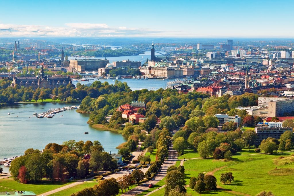 Aerial panorama of Stockholm, Sweden